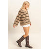 Kangaroo Pocket Detail Striped Pullover