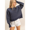 Unique Dot Patterned Crewneck Sweater