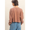 Mineral Washed Waffle Long Sleeve Top