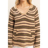Kangaroo Pocket Detail Striped Pullover