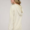 WASHED HOODED HENLEY KNIT SWEATER