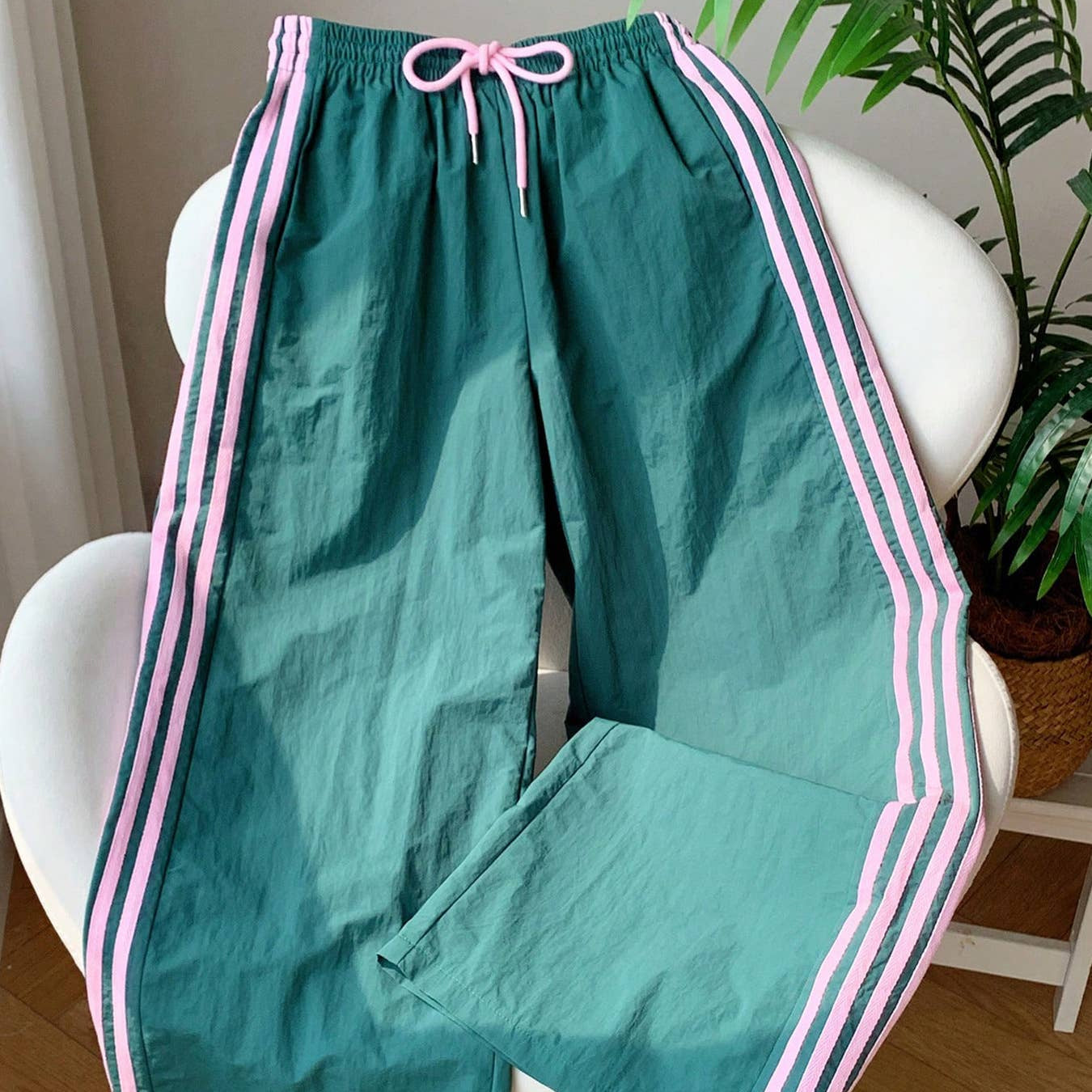 Striped Wide Leg Track Pants