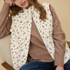FLORAL QUILTED ZIP-UP PUFFER VEST