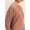Mineral Washed Waffle Long Sleeve Top