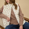 FLORAL QUILTED ZIP-UP PUFFER VEST