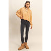 Long Sleeve Crop Acid Wash Sweatshirt