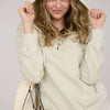 WASHED HOODED HENLEY KNIT SWEATER