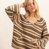 Kangaroo Pocket Detail Striped Pullover