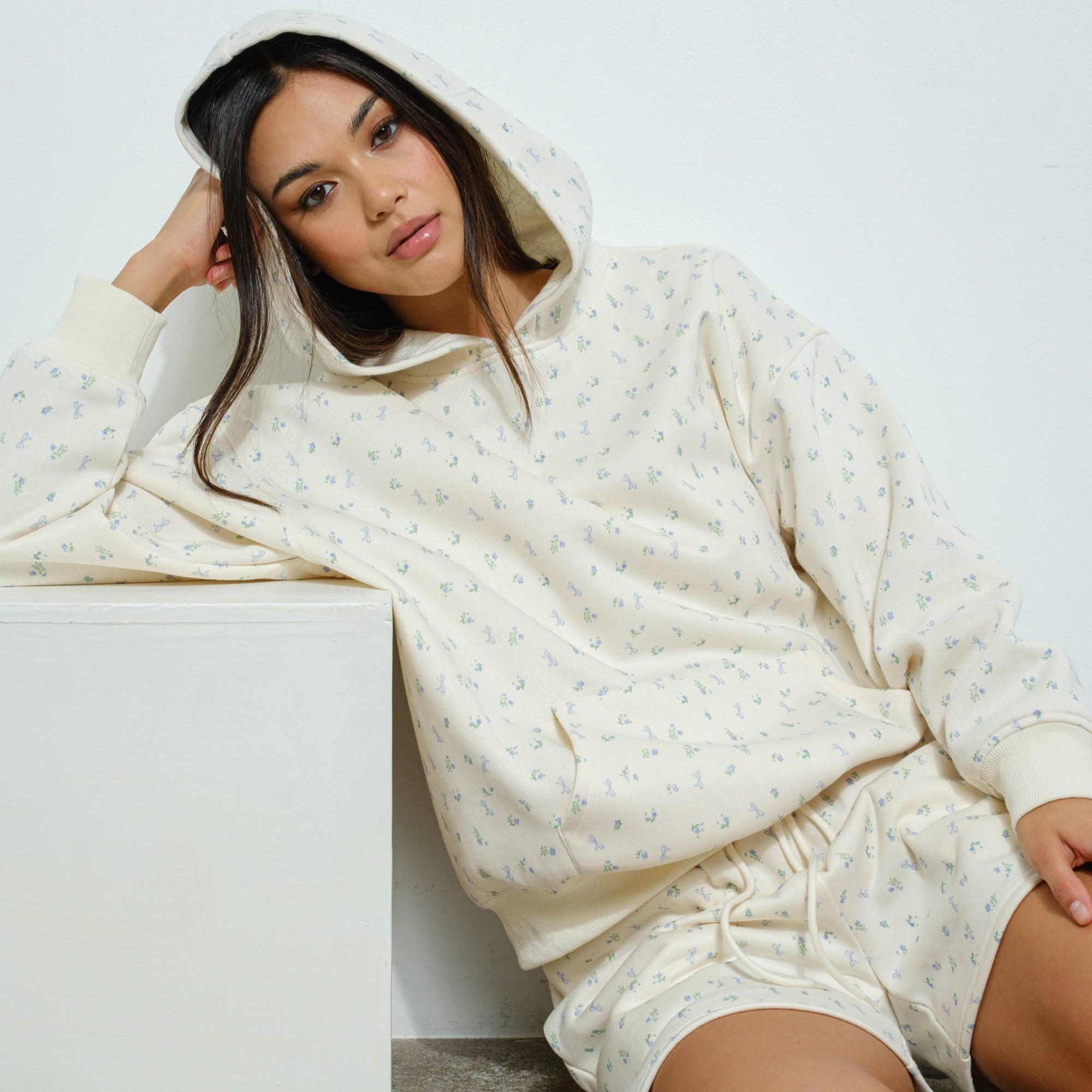 Floral Bow Print Sweatshirt