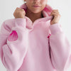 Tropical Hibiscus Floral Embroidered Fleece Hoodie