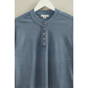 Mineral Washed Long-Sleeve Henley Top