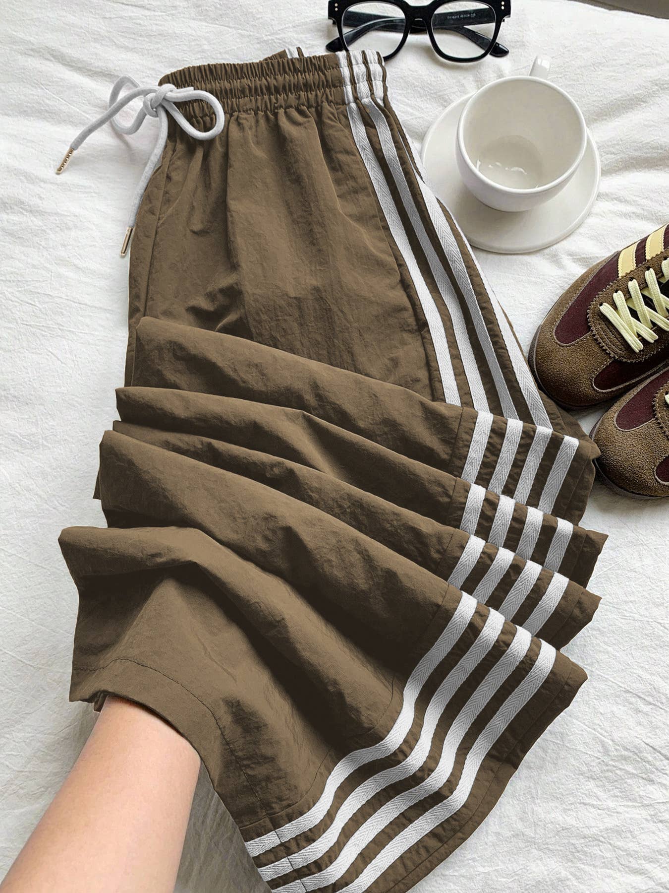 Striped Wide Leg Track Pants