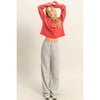 Mineral Washed Long-Sleeve Henley Top