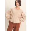 Mineral Washed Waffle Long Sleeve Top