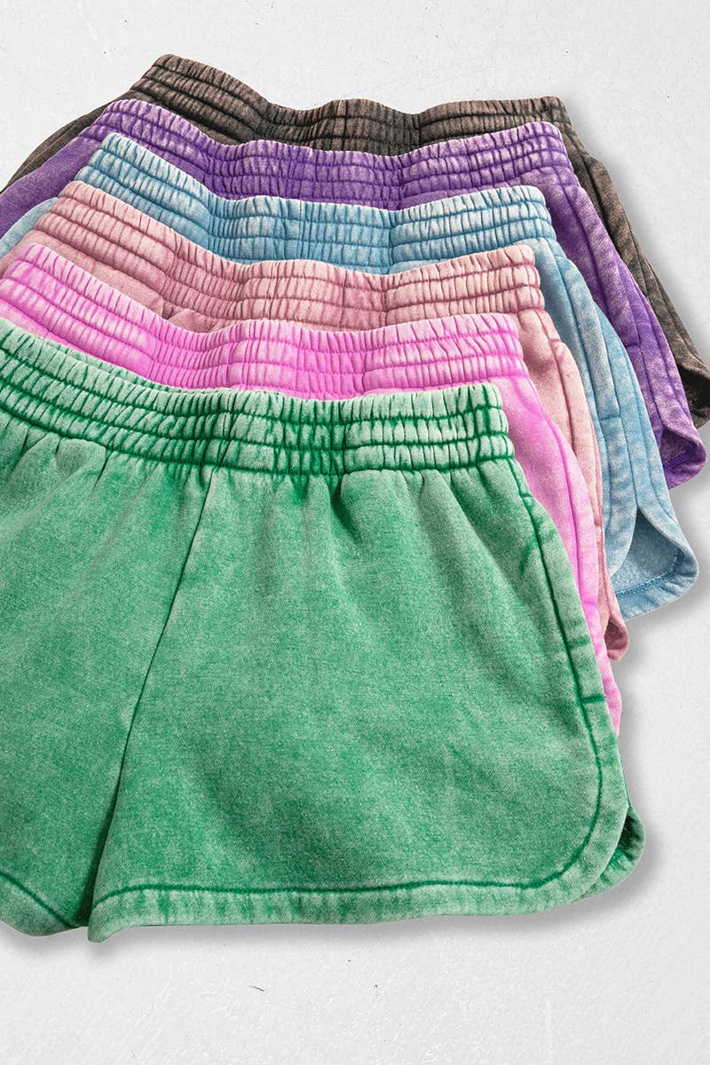 Fleece Shorts Acid Wash & Solid